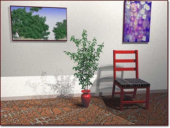 A Bryce render of potted plant using Jungle 3D