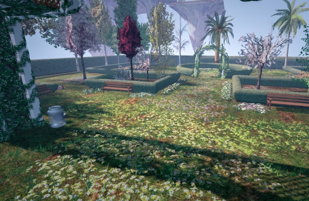 3D garden environment.